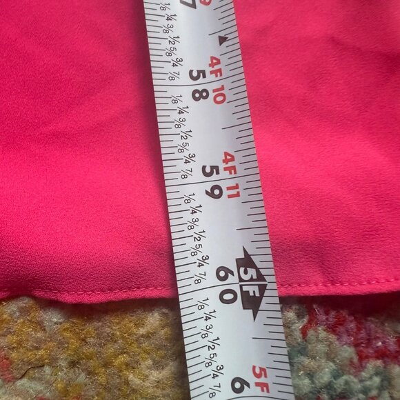 Halston Size 2 Fuchsia Azalea Asymmetric Draped Sleeveless Tie Back Maxi Gown - Picture 13 of 16